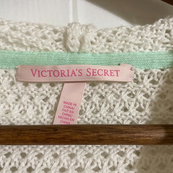 Victoria's Secret White Crochet Hoodie - Picture 2 of 3